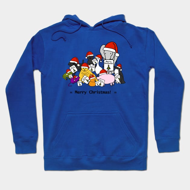 Merry Christmas from these Cute Animals Hoodie by ellenhenryart